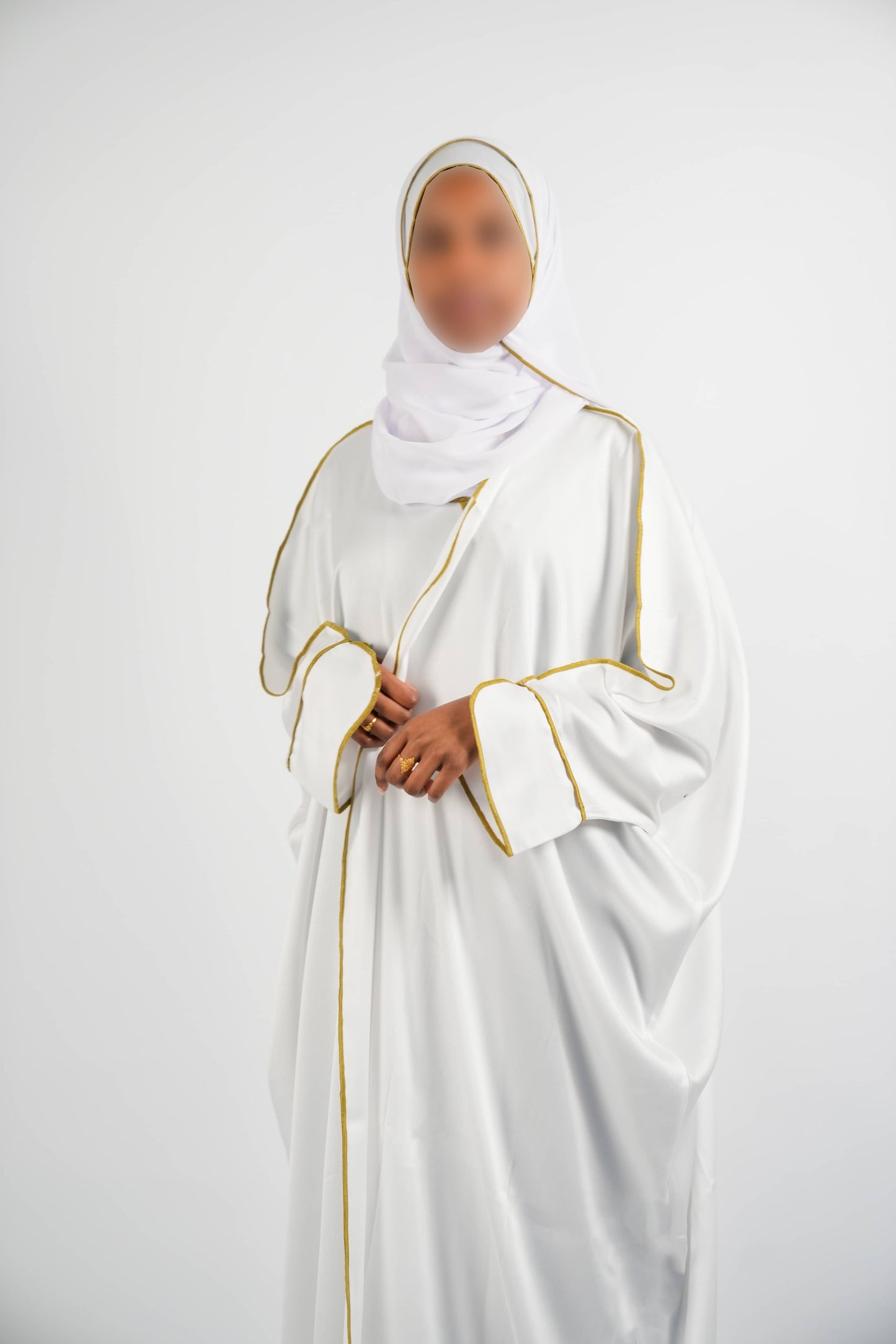 White Open Abaya