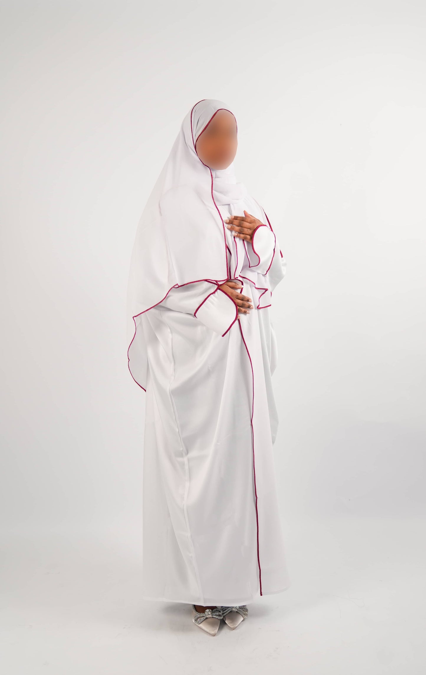 White Open Abaya